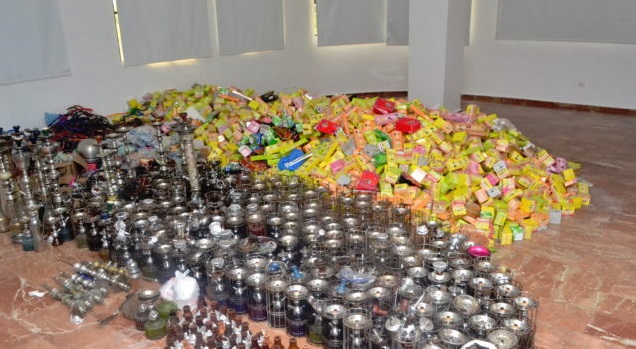 Ministerio Público incauta alrededor de 500 hookahs en centros de diversión de Santo Domingo Este