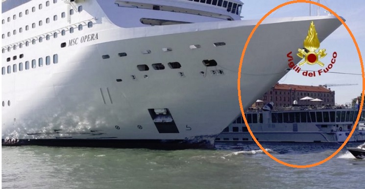 VIDEO: Crucero choca contra muelle y un bote de turistas en Venecia