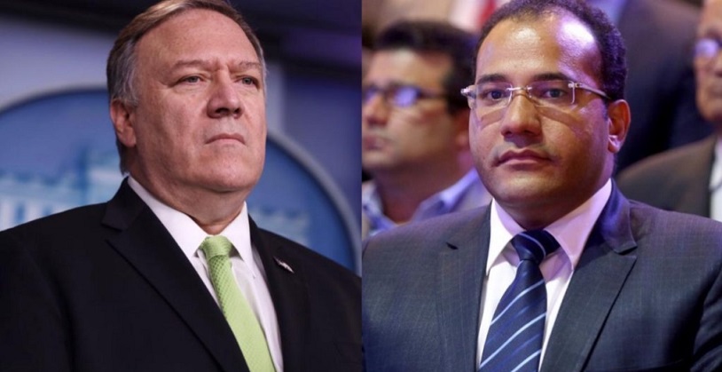 Salvador Holguín pide ayuda a Mike Pompeo “para restablecer libertad de expresión en RD”