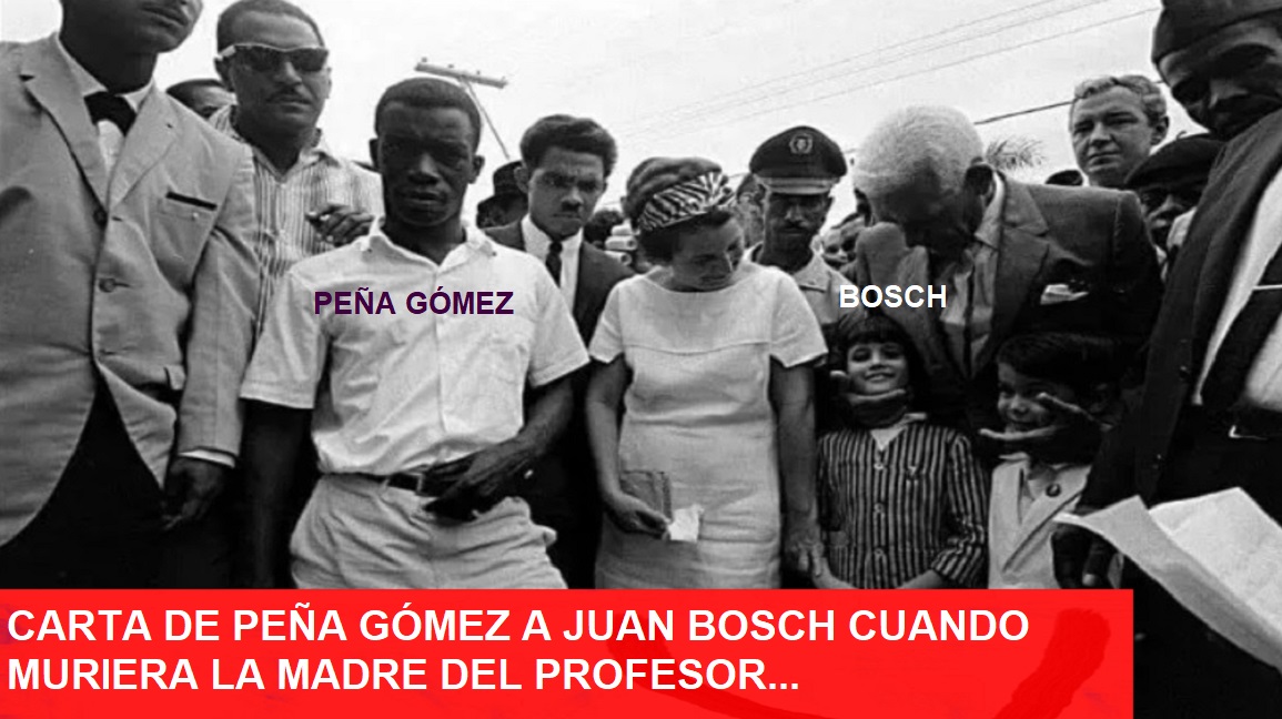 CARTA DE PÉSAME DE PEÑA GÓMEZ A BOSCH, cuando murió la de éste…
