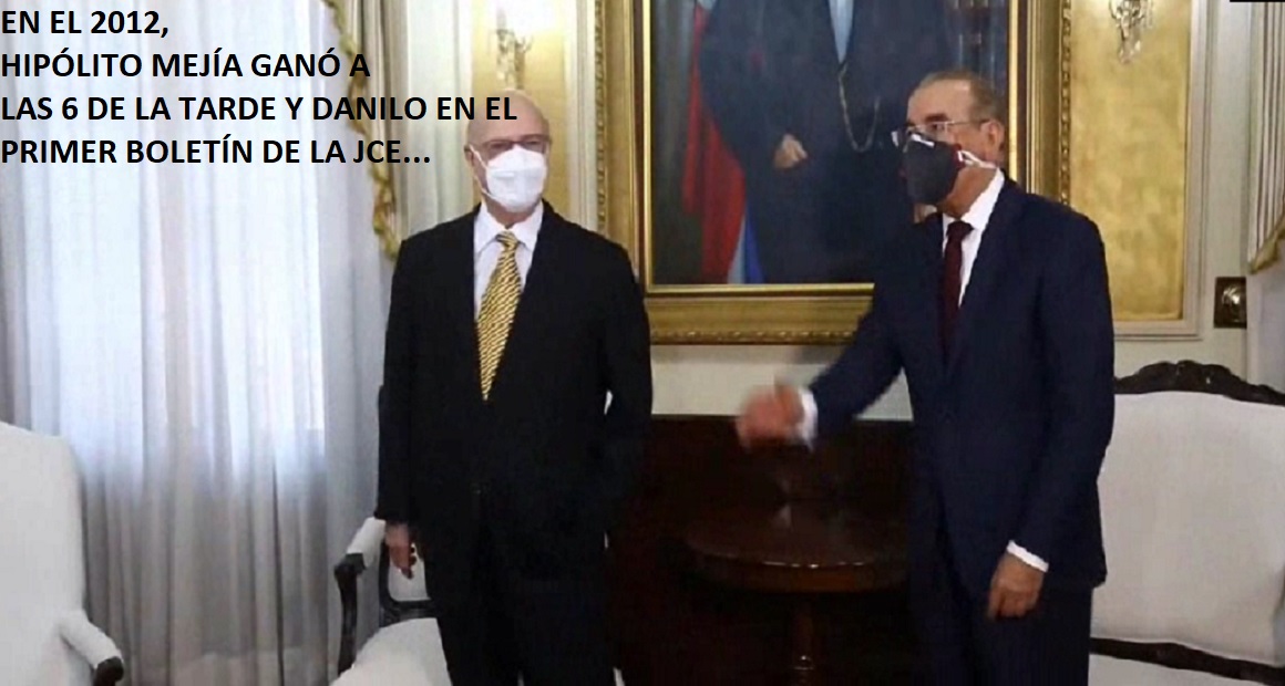 EN EL 2012: HIPÓLITO GANÓ A LAS 6 DE LA TARDE Y DANILO a las 9 PM…
