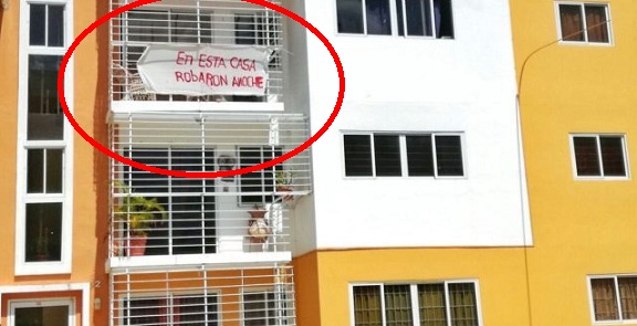 “En esta casa robaron anoche”, reza letrero en apartamento Santiago…